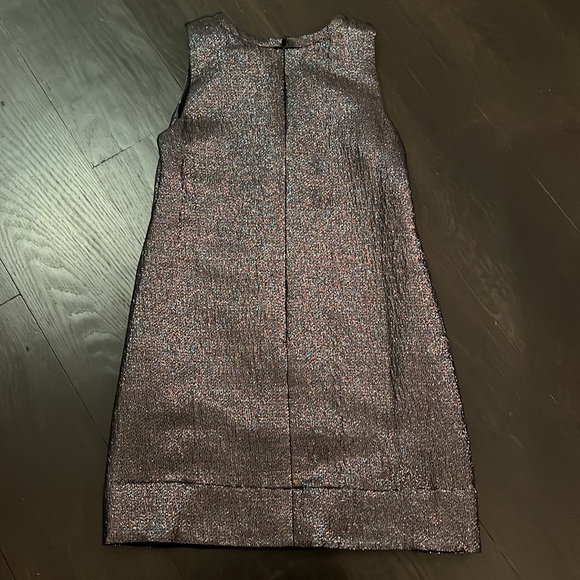 Club Monaco black/multi-color shimmery shift dress in size 0. - Picture 2 of 3